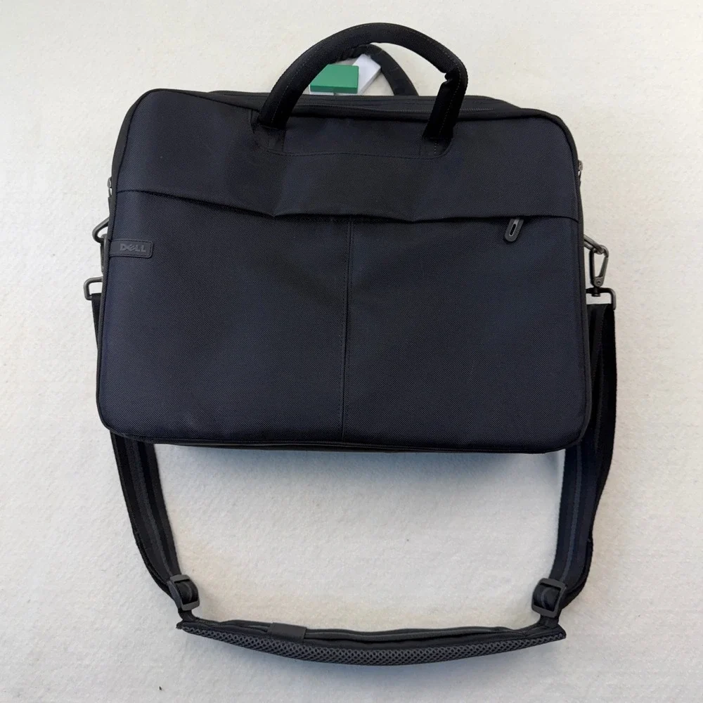 Dell Black Nylon Laptop Messenger Bag Briefcase Professional Commuter Travel